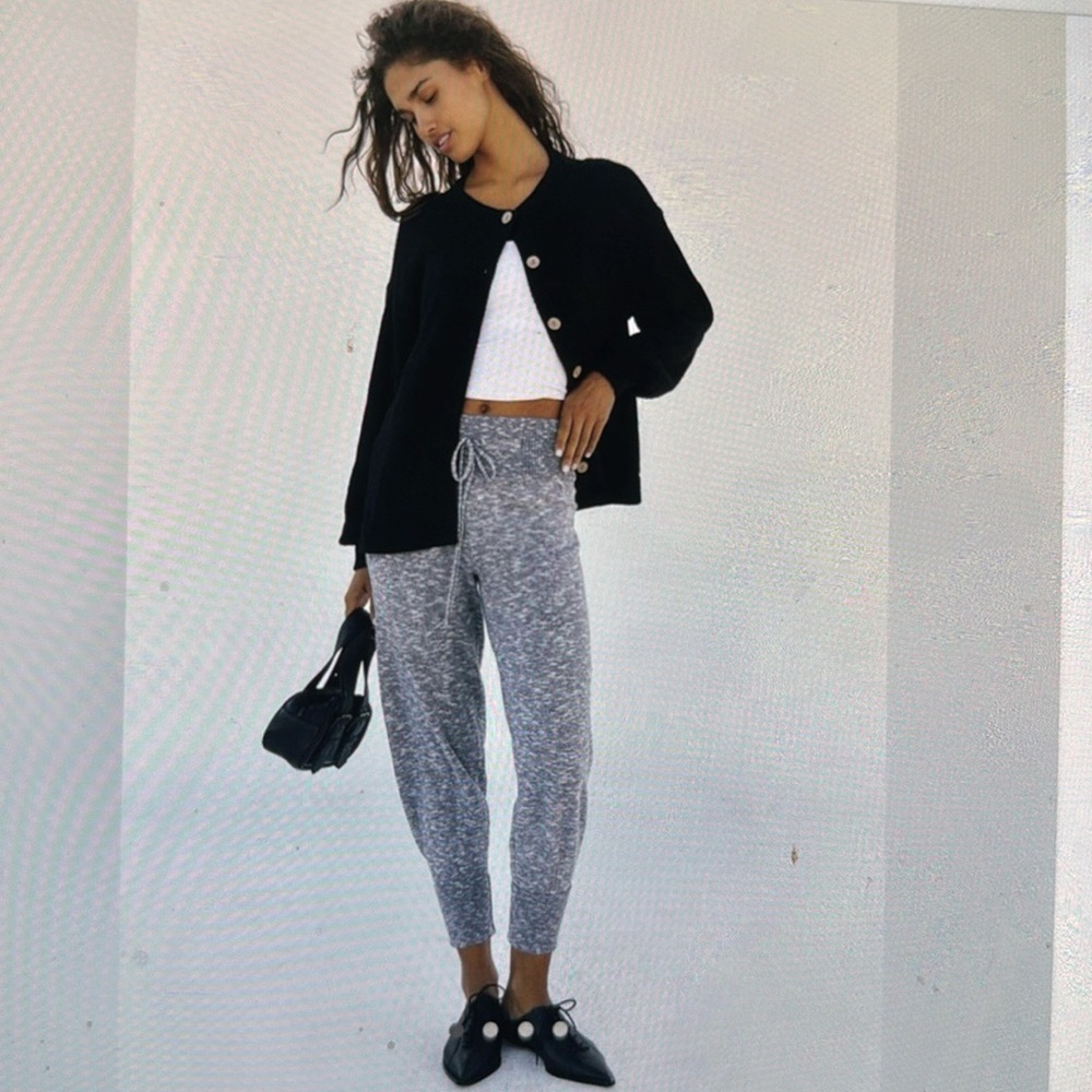 Free People Sila Sweater Pants in Steel Grey Combo